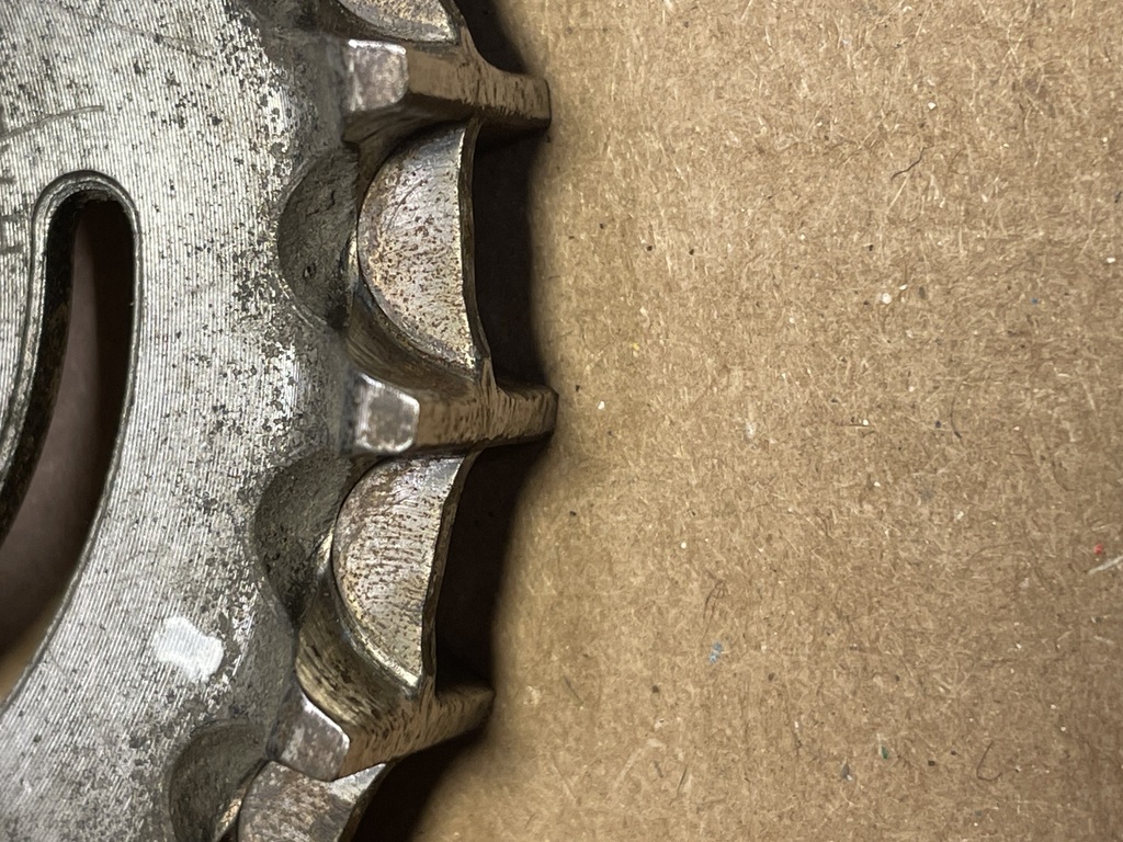Worn sprocket